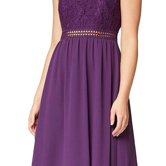 NWT-Royal Purple-Lace & Chiffon Dress - Picture 4 of 5